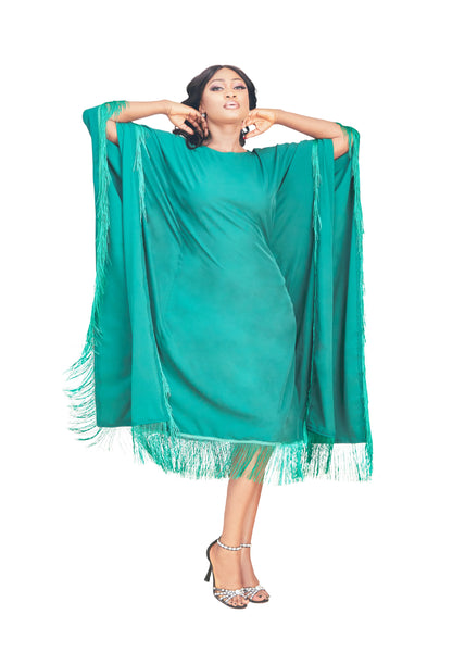 Ninies- Ivy fringe Dress (Green)