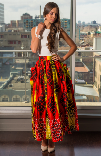 Yasmine Prom Maxi Skirt w adjustable zip slit NINIES