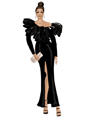 Ninies Naomi Black Dress full sleeve pent