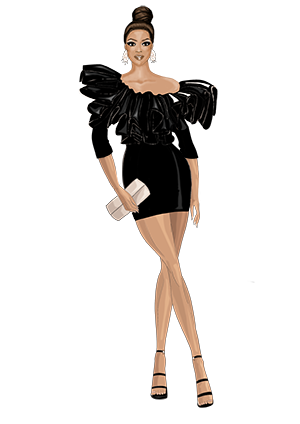 Ninies Naomi black dress half sleeve