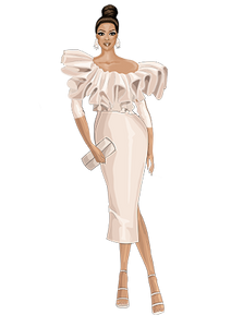 Ninies Naomi Peach Dress half sleeve skirt