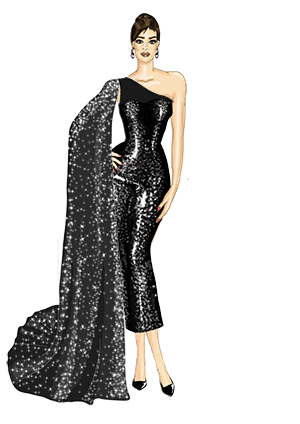 Sue shimmer dress full Sleeve semi Length side Design